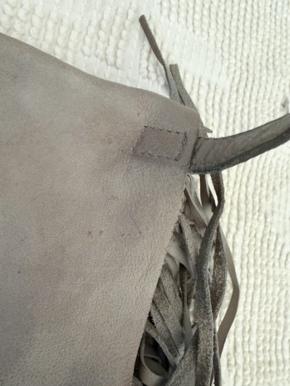 Freebird by Steven leather Fringe Boho Crossbody Bag Grey - Picture 8 of 12